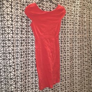 Coral fitted dress